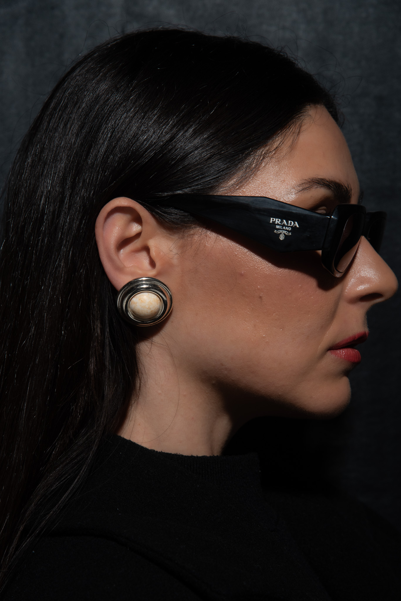 Silver Tone With Center Stone Earrings