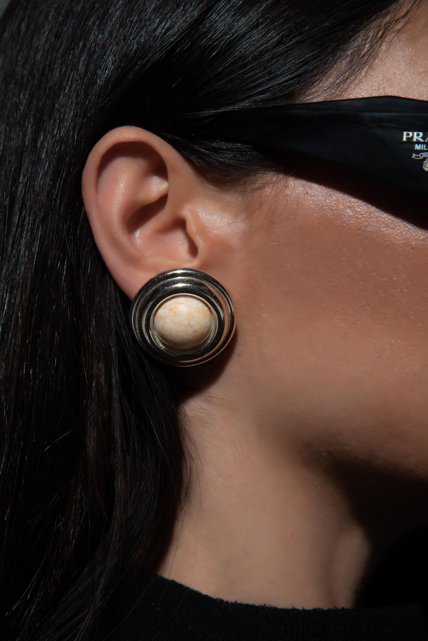 Silver Tone With Center Stone Earrings - Image 2