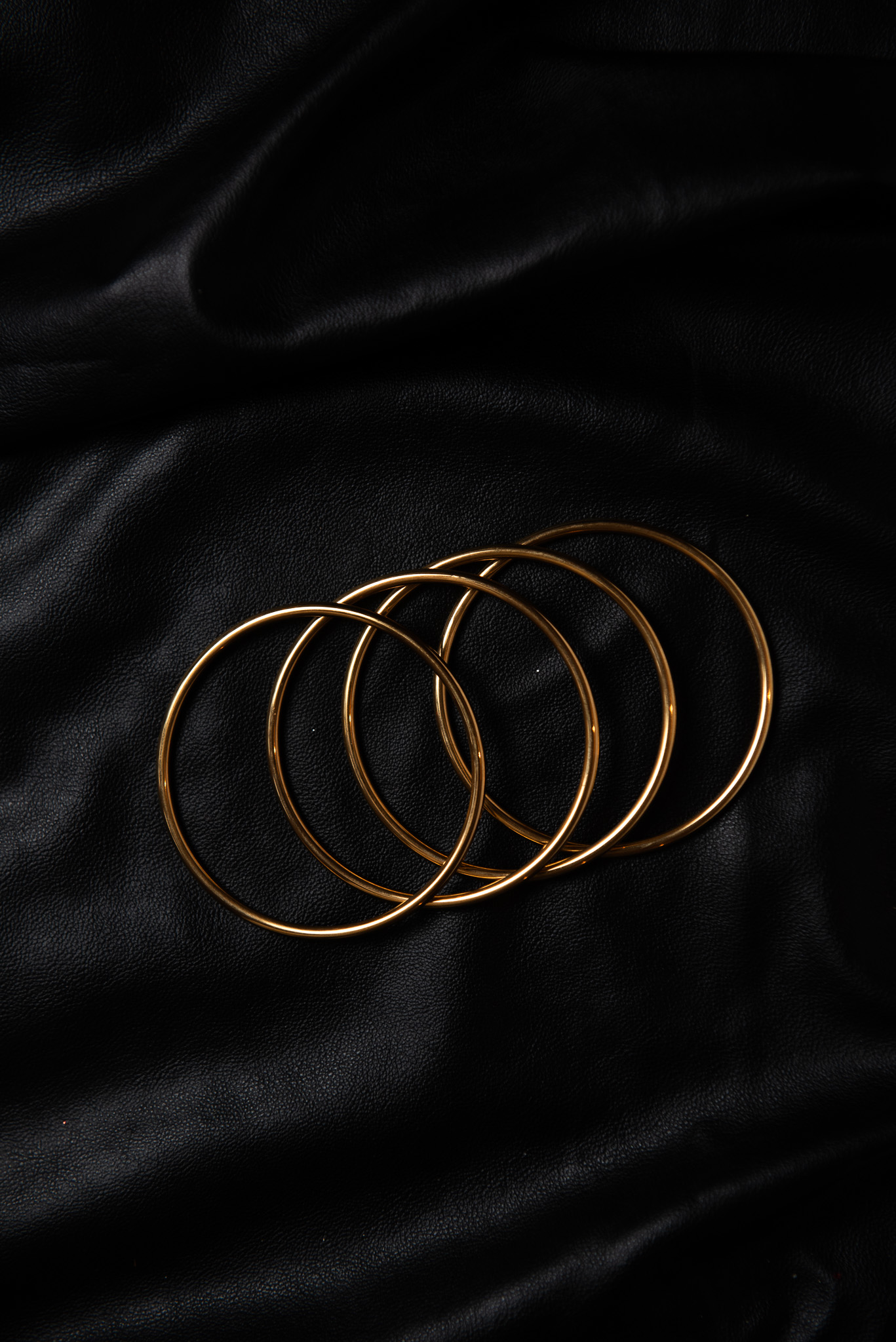 Set of Four Gold Thin Bangles - Image 2
