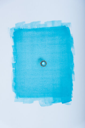 Blue Daisy Shape Ring