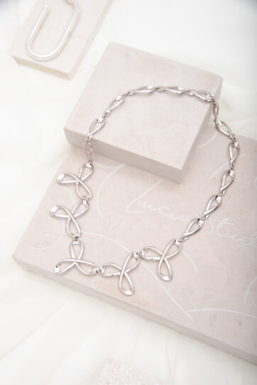Triangle Design Silver Tone  Pendant Necklace