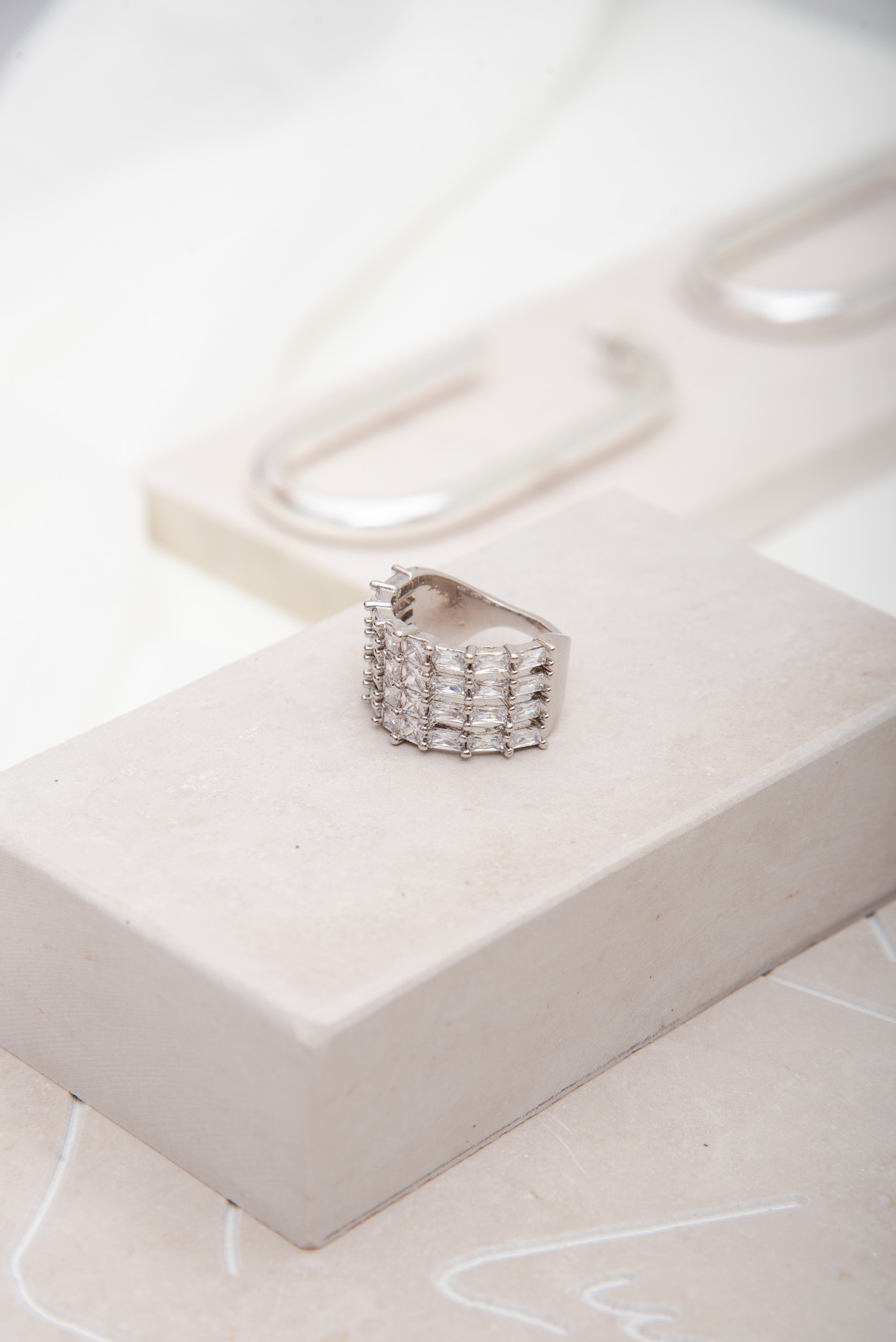 Classy Silver Tone Full Of Clear Crystals - Image 5