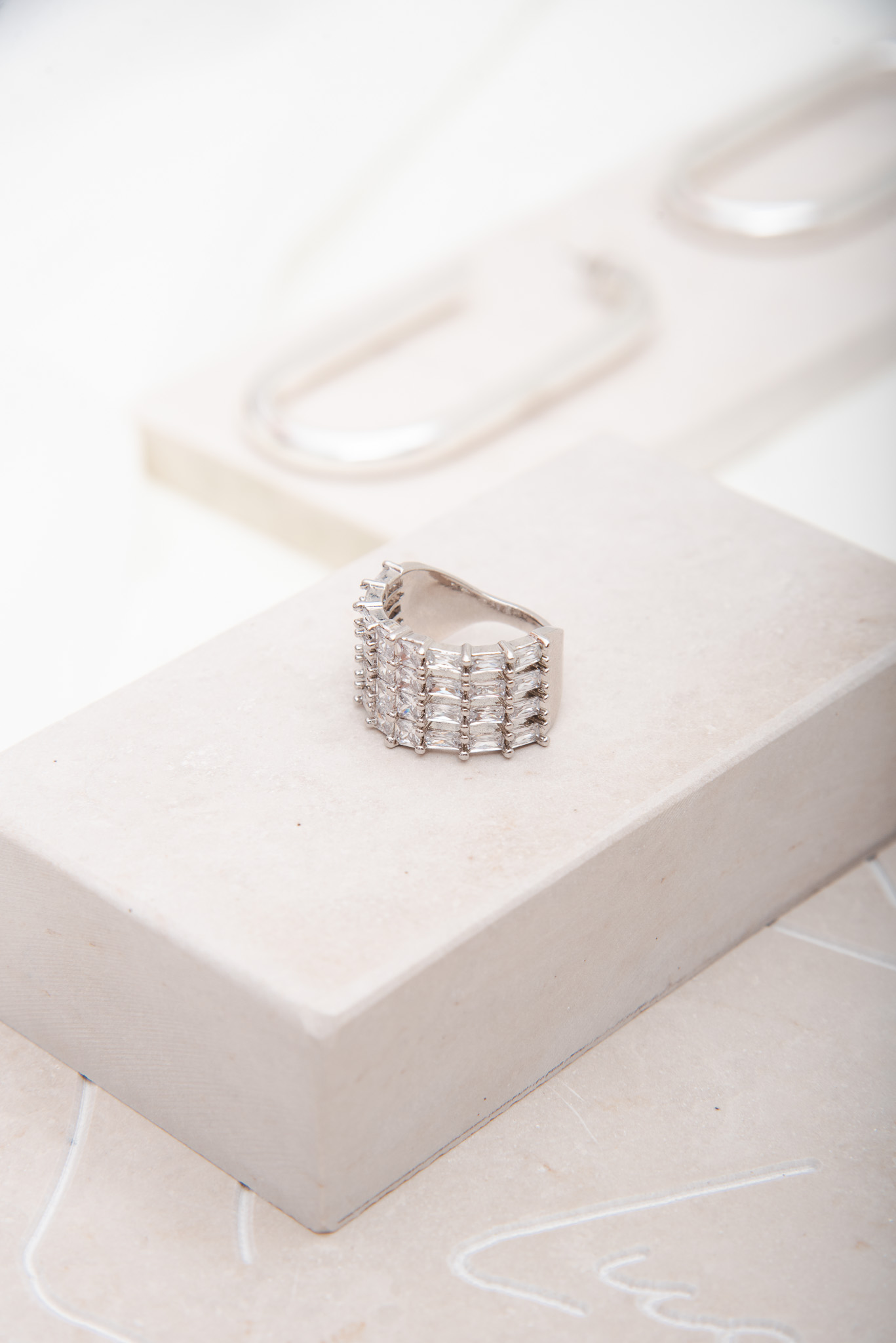 Classy Silver Tone Full Of Clear Crystals - Image 3