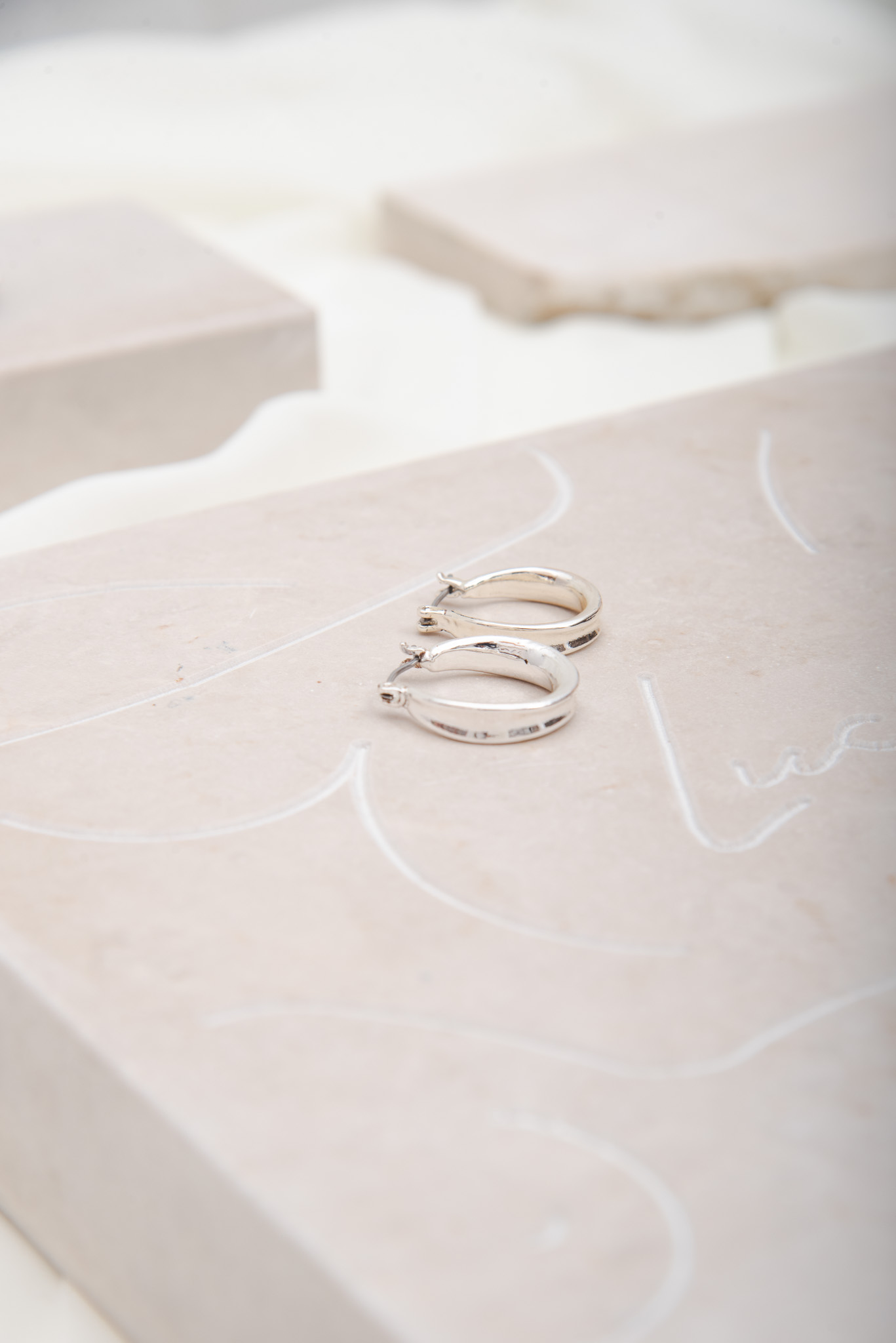 NAPIER Small Shiny Silver Hoops - Image 3