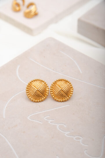 Vintage Classy Textured Round  Earrings