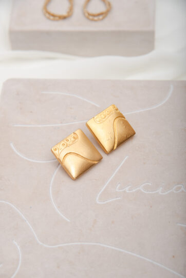 Retro Square Matte Artistic Earrings