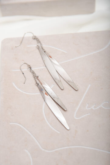 Vintage Silver Tone Minimal Dangling Earrings