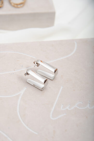 Minimal Silver Tone Earrings