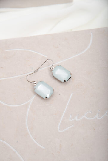 Silver Tone Light Blue Earrings