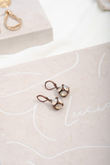 Bronze Earrings Mermaid Rhinestones